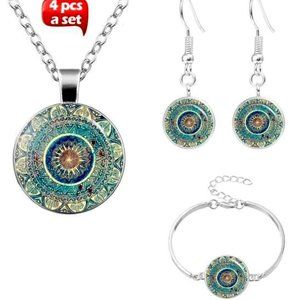 Chakra Glass Dome Jewelry Set